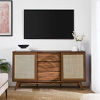 Modway Soma 59" Sideboard - Walnut-Natural Rattan Weave