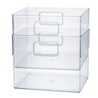 Azar Small Plastic Storage Bin with Handles - 5.12" x 7.75"x 6.25" - Clear - 4 Pack-4
