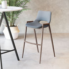 Zuo Desi Barstool - Azure Grey/Walnut - Set of 2-Assembly required