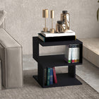 HOMCOM Side Table with Storage - Black-Can be used as a coffee table, side table, decorative display table and more 