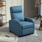 HOMCOM Push Back Recliner with Padded Seat for Home Theater - Blue-Well-suited for activities such as reading a book, watching TV, or napping