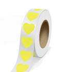 JAM Paper Standard Label Rolls - Heart Shaped - 2 x 2 - Neon Yellow - 125 Labels/Roll-Colour: Neon Yellow | Make your mail stand out with colourful shipping address labels.