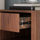 HOMCOM Floating Nightstands with Drawer and Shelf - Brown - Set of 2-Each features drawer, shelf, and flat top for ample storage