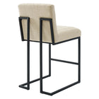 Modway Indulge Channel Tufted Fabric Counter Stool - Beige-Dense Foam Padding