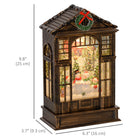 HOMCOM Christmas Snow Globe Lantern with Lights - Bronze-Light function operable with or without music, bottom control 