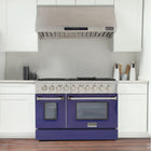 Kucht 48" KDF Series Pro Style Natural Gas Dual Fuel Range - Stainless Steel/Blue-Liquid Propane convertible