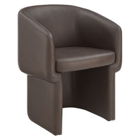 Modway Verity Barrel Back Vegan Leather Dining Chair - Espresso-Barrel Back Dining Accent Chair