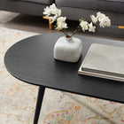 Modway Vigor 47" Oval Coffee Table - Black-Matte Black Lacquer
