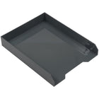 JAM Paper Stackable Paper Organizer Trays - Grey - 2 Pack-Front-Load Desk Top Letter Tray | Colour: Gray