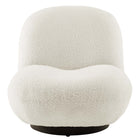 Modway Kindred Boucle Upholstered Upholstered Fabric Swivel Chair - Black Ivory-Accent Chair Capacity: 331 lb