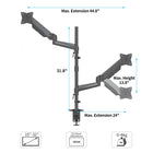 SHOPPINGALL Extra Long Vertically Stacked Dual Gas Spring Monitor Arm for 15”-32” Screens - SA-GA24L-Black-[HASSLE-FREE INSTALLATION] For a smooth and quick setup, all required tools are provided. The VESA plate is detachable for easy installation. For any questions or concerns, our 24/7 email and toll-free number are available on the box and user manual.