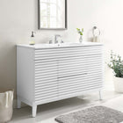 Modway Render 48" Single Sink Bathroom Vanity - White-Walnut Grain Vanity