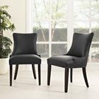 Modway Marquis Faux Leather Dining Chair - Black - 2 Pack-Dense Foam Padding for Comfort