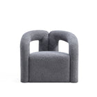 Manhattan Comfort Darian 32.68" Modern Boucle Upholstered Accent Chair - Grey-Modern Accent Chair for Living Room Usage