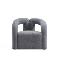 Manhattan Comfort Darian 32.68" Modern Boucle Upholstered Accent Chair - Grey-Modern Accent Chair for Living Room Usage
