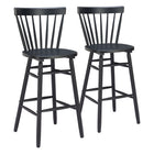 Zuo Tyce Barstool - Black - Set of 2-Painted rubberwood leg