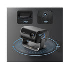 Dangbei MP1 Max 4K Portable Projector with Stand & Carry Case - Black-Built in stand with 360 degrees horizontal rotation and 135 degrees vertical tilt