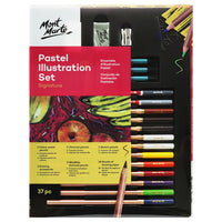 Mont Marte Colour Pastel Illustration 37-Piece Set - Assorted Colours-Mixed media assortment combines drawing tools, paper and essentials so you can start creating right away