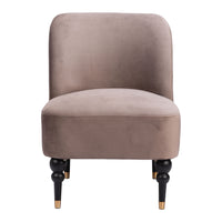 Zuo Bintulu Accent Chair - Taupe-Soft and smooth velvet fabric