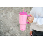 GROSCHE Aspen Insulated Water Tumbler with Handle - 32 oz. - Hot Pink-Insulated, splash-resistant straw lid