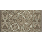 Avocado Decor Valentine Flower Rectangular Area Rug - 2.3' x 7.2' - Brown/Ochre-Machine Made in Belgium