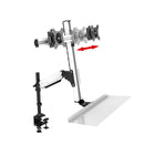 ShoppingAll Height Adjustable Standing Desk Converter Dual Monitor Riser - 25" - White- 2-tier design – top platform for your monitor and a full-width keyboard & mouse tray free up desktop space and keep essentials within reach