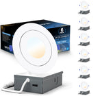 Impotek 4" Gimbal Eyeball LED 9W 5CCT Dimmable Recessed Ceiling Light - 6 Pack-Versatile Colour Temperature Selection - Elevate your room's ambiance with our advanced 5 CCT feature, allowing you to choose the perfect light temperature for any setting. Seamlessly switch among 2700K, 3000K, 3500K, 4000K, and 5000K options with a simple toggle on the junction box, tailoring your lighting atmosphere to match your mood or decor with ease