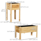 Outsunny Wood 3-Piece Planter Box Set - Natural-Elevated design protects plants from animals and eases gardening 