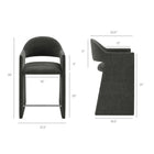 Modway Talia 37" Upholstered Fabric Counter Stool - Charcoal-Curved Back Barrel Design
