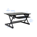 Rocelco 40" Deluxe Adjustable Height Desk Riser and Floor Stand Bundle - Black-QUICK, EASY AND STABLE HEIGHT ADJUSTMENT WITH EVR ENHANCED VERTICAL RANGE DESIGN: Sturdy metal frame with easy-grip side handle and gas piston assist, can raise and lower up to 40 pounds with continuous height adjustment of tabletop from 34" up to 50" above the floor to optimize the ergonomic work position for people of most heights. Straight up and down motion minimizes required depth (23.25")