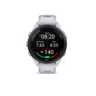 Garmin Forerunner 265S GPS Running and Triathlon Smartwatch - Black Bezel, Whitestone Case, Whitestone/Neo Tropic Silicone Band-Safety and tracking features, including incident detection (during select outdoor activities) and Assistance, send a message with your live location to emergency contacts when paired with your compatible smartphone; requires setup and your smartphone to be in an area with network coverage where data connectivity is available