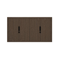 Manhattan Comfort Rivington 60" Modern 4-Door Sideboard - Walnut-Modern Sideboard and Buffet Stand for Dining Room and Living Room Use