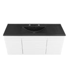 Modway Render 48" Wall-Mount Bathroom Vanity - White/Black-Fixtures Not Included