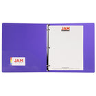 JAM Paper Plastic 1" 3-Ring Binder - Purple-Wide front and back binder panels fully cover standard dividers and sheet protectors. Our 3 metal ring binders have 2 buttons for easy opening and closing, and a convenient pocket on the inside flap.