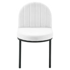 Modway Isla Channel Tufted Upholstered Fabric Dining Side Chair - Black/White-Chair Weight Capacity: 331 lbs.