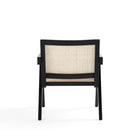 Manhattan Comfort Hamlet 22.64" Industry Chic Accent Chair - Black and Natural Cane - 2 Pack-Delivered to you Fully Assembled! No Assembly Required