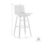 Armen Living Vienna 30" Bar Height Swivel Bar Stool in Black Wood Finish with Grey Faux Leather-9