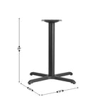 Flash Furniture 30'' x 30'' Cast Iron Restaurant Table X-Base with 3'' Dia. Table Height Column, Black-Cast Iron Construction
