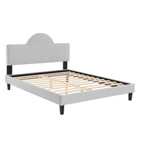 Modway Soleil Performance Velvet King Bed - Light Grey-King Bed