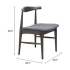 Zuo Tuzka Dining Chair - Grey/Espresso - Set of 2-6