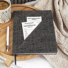 Mead West Village Fabric Journal - 10" H x 8" W - 80 Sheets-Integrated Storage Pocket: Built in pocket keeps loose papers, notes, and reminders secure and accessible