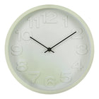 Monarch Specialties 9117 12" Round Juvenile Wall Clock - Light Green Face/Green Frame-Liven up your home decor with this trendy 12" round wall clock featuring a stylish light green face and matching plastic green frame that embodies modern aesthetics, perfect for both contemporary and juvenile spaces