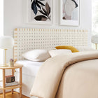 Modway Sparta Weave Vegan Leather King Headboard - Natural Beige-Wood Frame