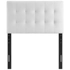 Modway Lily Biscuit Tufted Performance Velvet Twin Headboard - White-Elegant Biscuit Tufting