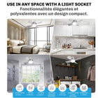Bell+Howell 15.7 in. Socket Fan Light with Remote - Nickel-4.5 in. socket extender included with each fan