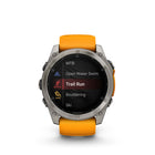 Garmin fēnix 8 - AMOLED Outdoor Recreation/Adventure Watches - 51 mm - Sapphire, Titanium with Spark Orange/Graphite Silicone Band-Power up your body’s performance, endurance and resistance to injury with targeted strength training plans, real-time stamina tracking, sport-specific workouts and a full range of built-in sports apps