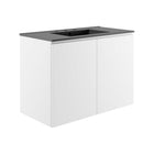 Modway Bryn 36" Wall-Mount Bathroom Vanity - White/Black-Modern Bathroom Vanity