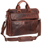 Mancini Buffalo Single Compartment Briefcase for 15.6" Laptop / Tablet - 16" x 3.25" x 11.75" - Brown-Accommodates tablet