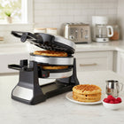 JS Gourmet Double Waffle Maker-Adjustable temperature control
