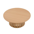 Manhattan Comfort Layla 35.4" Modern Coffee Table - Natural Oak-Coffee Tabletop Diameter Measures 35.4 in